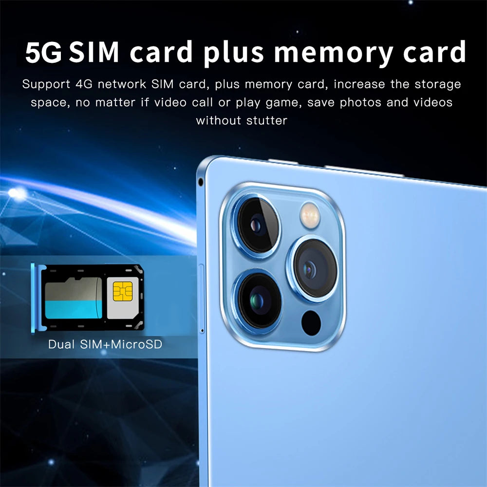 2025 New Tablet 10.1 Inch 12GB Ram 512GB Rom Android 14 Tablet PC Gamer Office Computer 7000mah 5G Dual SIM WIFI HD Full Screen
